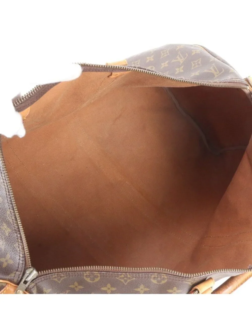 Louis Vuitton Monogram Keepall 55 Leather Boston Bag Tote Carry
